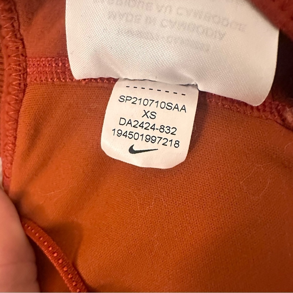 Nike Yoga Lux Jumpsuit Jumper Layered 7/8 Training Size XS rust orange red - Picture 9 of 13